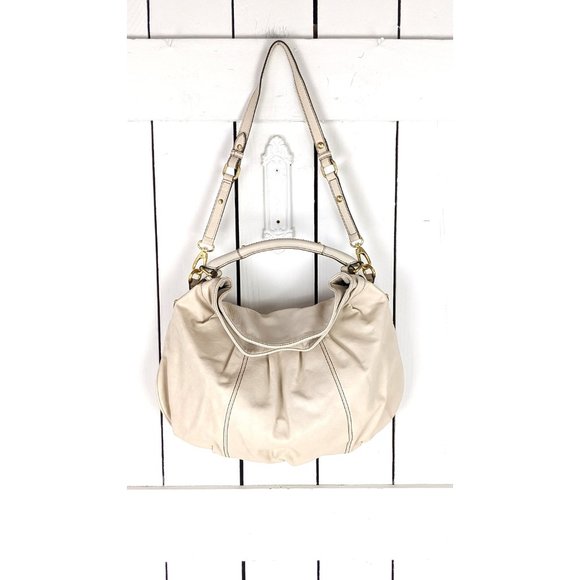 Steve by Steve Madden ivory Xbody boho Metal of Honor slouchy leather purse - Picture 7 of 7